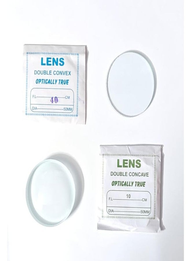 ESPtronics مجموعة عدسات ESPtronics محدبة 50 مم (40 سم) ومقعرة 10 سم، مناسبة لتجارب العلوم البصرية في مختبر الفيزياء. - Image 2